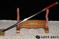 手工手杖剑-百炼钢+红木