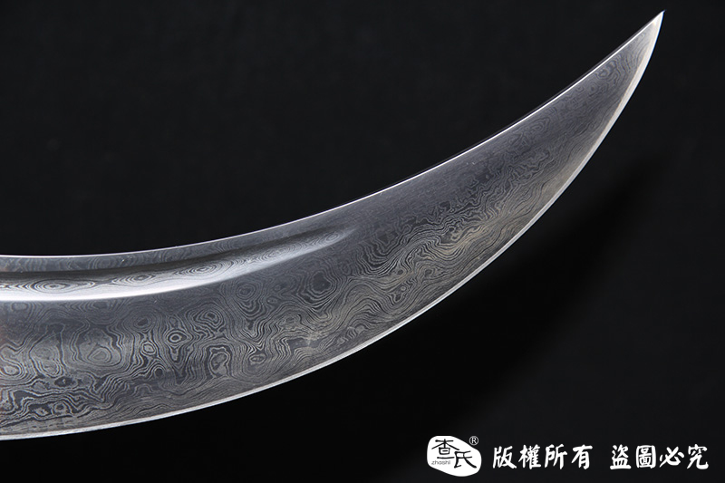 罕见正宗原味白铜蒙古刀