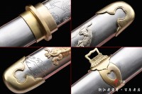 大马士革鱼骨纹虎威短唐刀