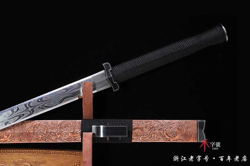 传世水墨陨铁剑 -铁装,紫铜手工雕刻鞘